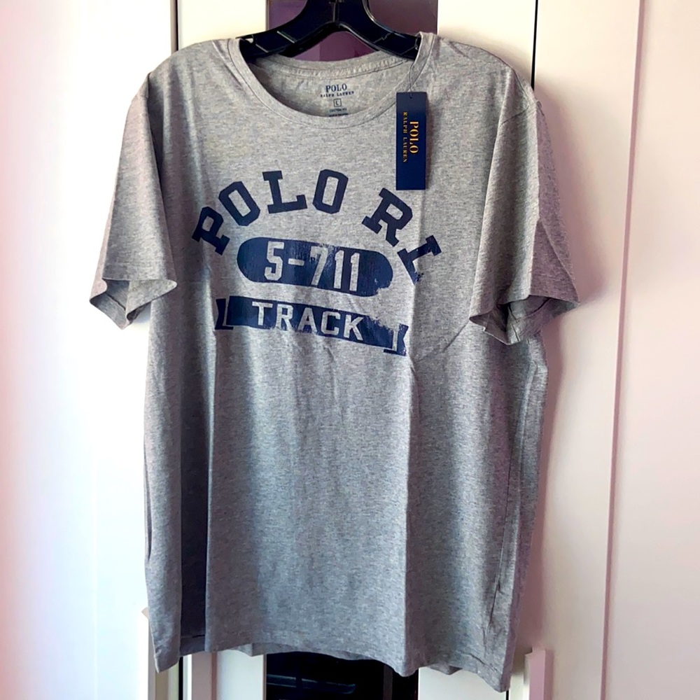 POLO RALPH LAUREN GRAY T-SHIRT CUSTOM FIT LARGE BRAND NEW